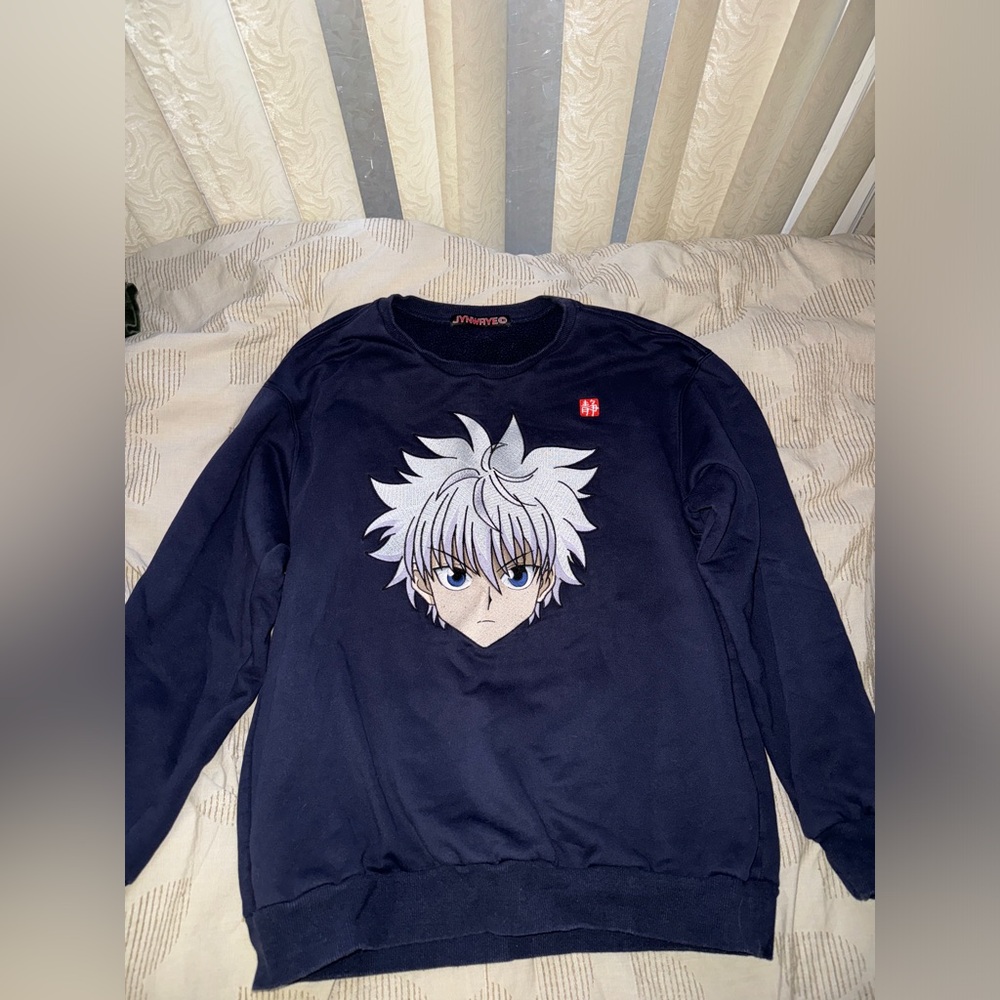 MANGA ANIME KILLUA HUNTER X HUNTER FLEECE CREW NECK SWEATER MEDIUM UNISEX